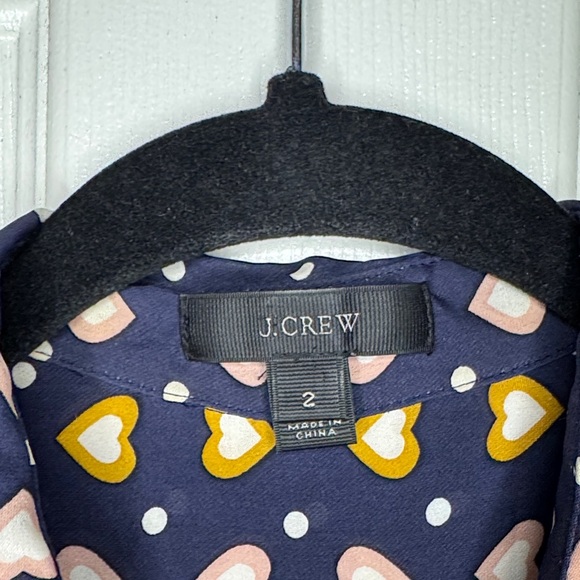 J. Crew Navy Sleeveless Top with Heart Pattern - Picture 2 of 10
